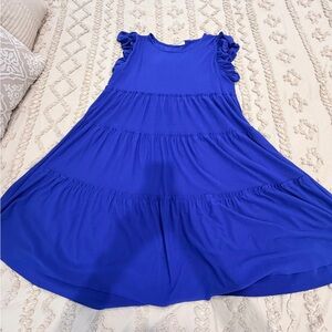 Zenana Outfitters Royal Blue Tiered Midi Dress